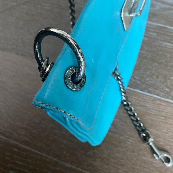 Michael Kors Leather Clutch Shoulder Bag | Blue - Picture 8 of 10